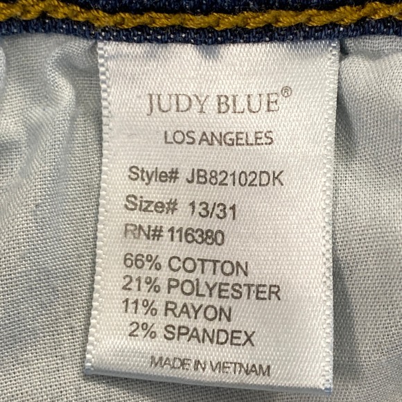 Judy Blue Relaxed Fit Dark Wash Denim Jeans JB82102DK Size 13/31 Womens - Picture 4 of 16